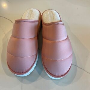 Maeve Puffy Platform Slippers in Pink Rose, Size M 8/9